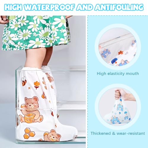 PALAY® Rain Shoe Covers for Kids 3 Pairs Slip-On with Elastic Collar Knee-Length Fashion Cartoon Wear-Resistant 5-12 Years Old 2PCS PALAY® Rain Shoe Covers for Kids 3 Pairs Slip-On with Elastic Collar Knee-Length Fashion Cartoon Wear-Resistant 5-12 Years Old 2PCS